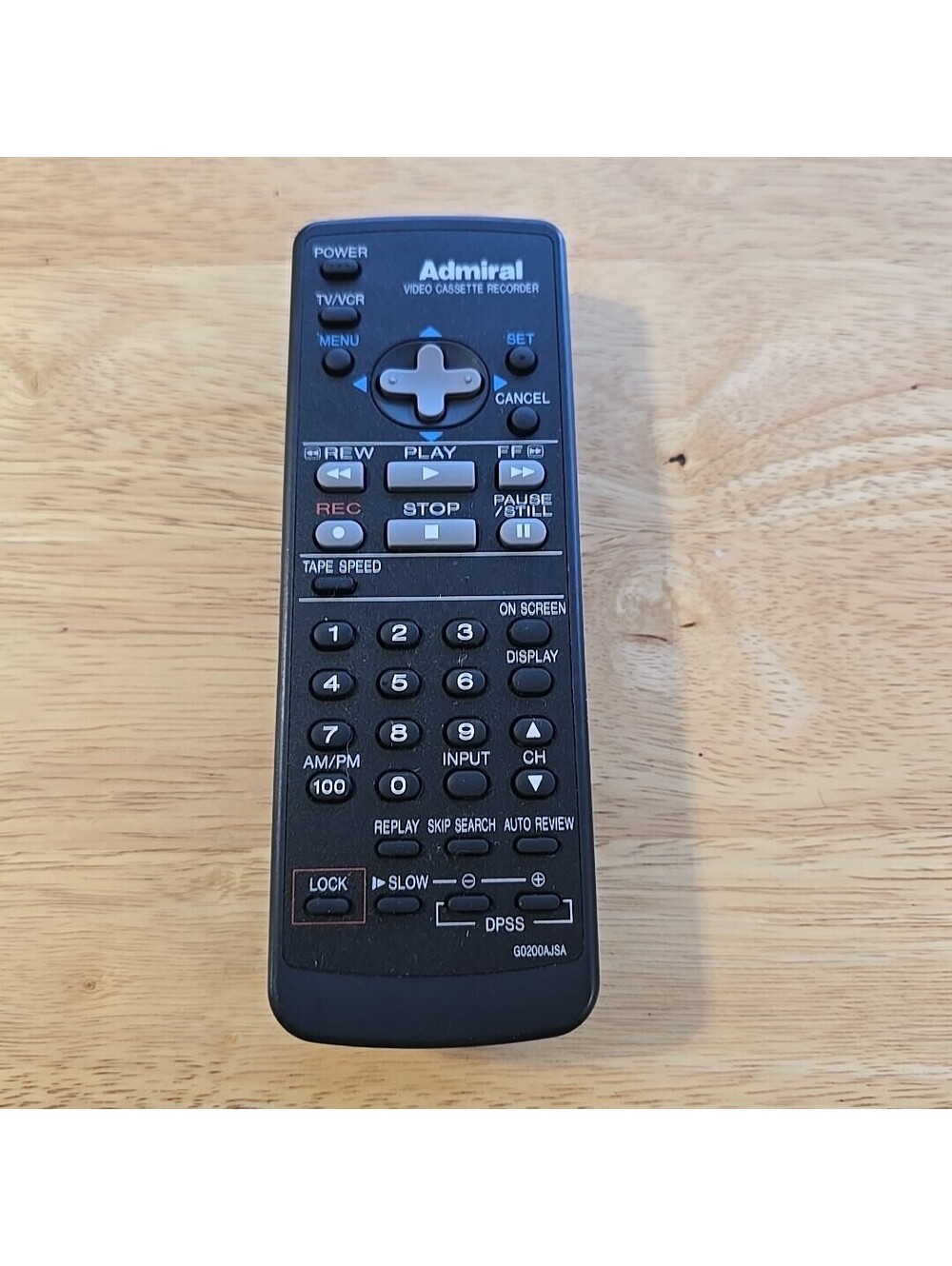 Genuine Admiral TV VCR Remote Control G0200AJSA Tested Working No Back Cover